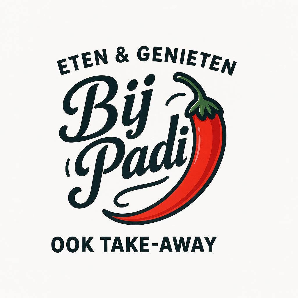 Logo Bij Padi, eten & genieten, ook take-away